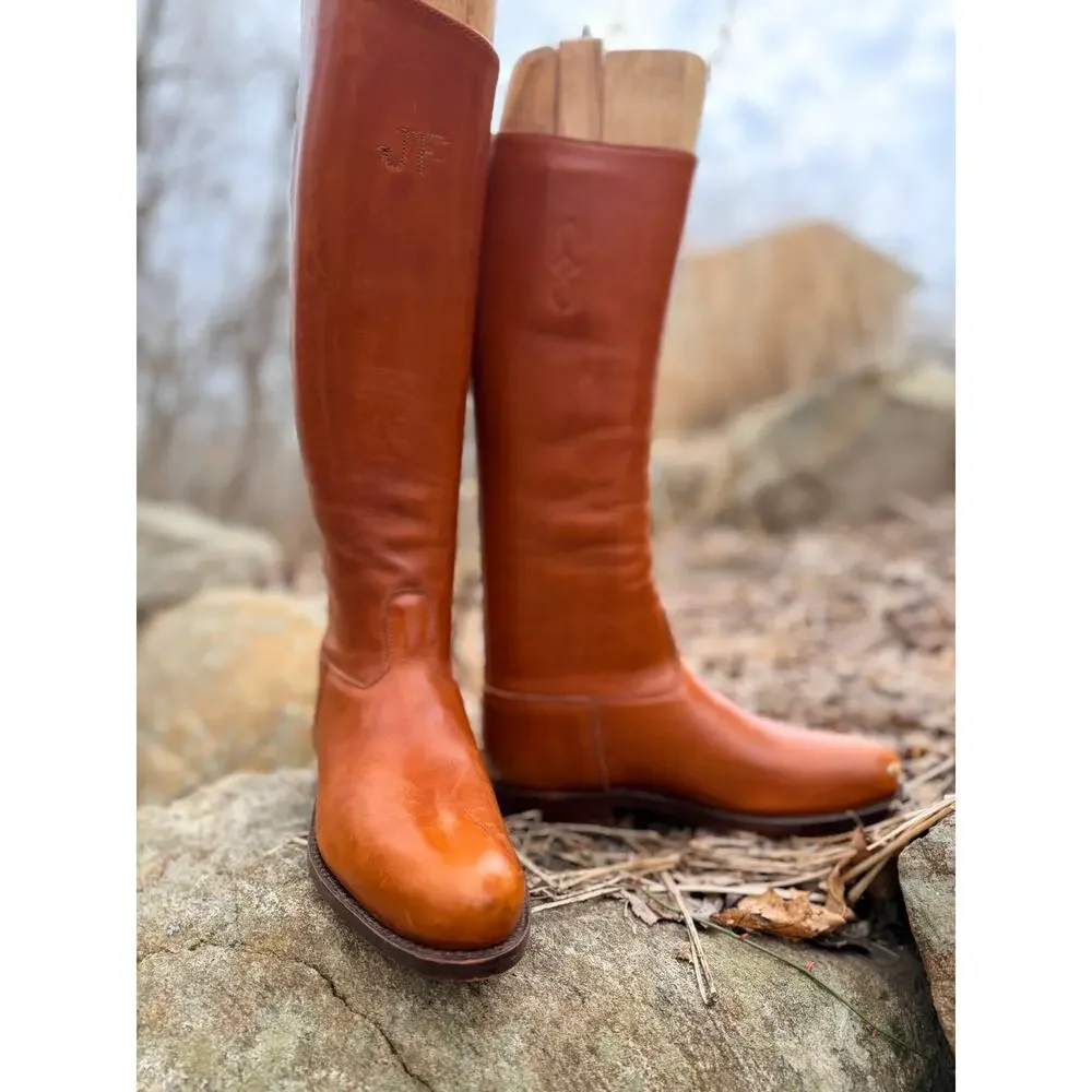 Vogel Bespoke Riding Boots Sz 41 Tan Leather 3-Pc Wood Trees Ultra Luxe